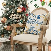 baratos Capa de almofada de férias-Capa de almofada decorativa feliz hanukkah 4 peças, capa de almofada quadrada macia, fronha para quarto, sala de estar, sofá, cadeira