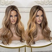 baratos Perucas de seda frontais de cabelo natural-Cabelo humano remy Fechamento 5x5 13x4 Lace Front Peruca Parte do meio Cabelo Brasileiro Ondulado Multi Cores Peruca 130% 150% Densidade do Cabelo com o cabelo do bebê Cabelo Ombre Cabelo com Luzes