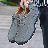economico Semi-formale-scarpe da trekking da uomo in similpelle marrone con chiusura a lacci - comode e resistenti, perfette per le avventure all&#039;aria aperta