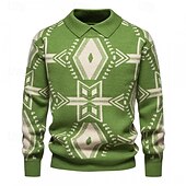 preiswerte Herrenpullover-Herren Pullover Strickpullover Gerippt Stricken Standard Strick Raute Kargen Modisch Basic Freizeitskleidung Verabredung Bekleidung Herbst Winter Schwarz Rote S M L