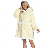 abordables Pyjamas kigurumi-Adulte Couleur unie Combinaison de Pyjamas Couverture à capuche surdimensionnée Couverture portable avec poche Combinaison de Pyjamas Pyjamas Kigurumi Le style mignon Pour Homme et Femme Carnaval