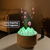 economico Umidificatori e deumidificatori-Diffusore di aromaterapia simulato a forma di vulcano e iceberg con telecomando, 7 luci colorate, diffusore di fragranze per deodorante per ambienti temporizzato