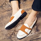 cheap Semi-Formal-Men&#039;s Loafers &amp; Slip-Ons Penny Loafers Suede Nylon Comfortable Slip Resistant Loafer Buckle White Green Color Block