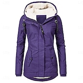 abordables Doudounes &amp; Parkas-Parka Femme Parka Plein Air Manteau d&#039;hiver  Casual Quotidien Manteau Ample Imperméable Décontractée Sportif Veste Manches Longues Couleur éclair Violet Rose Claire Vin / Waterproof