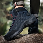 abordables Botas de montaña-Botas de senderismo acolchadas para hombre: ligeras, impermeables, suela antideslizante, diseño de caña alta, ideales para aventuras al aire libre.