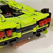 cheap Building Toys-1300pcs Limited Edition Green Supercar Building Set - Premium ABS Collectible Car Model Kit Perfect for Display &amp; Gifting on Halloween and Christmas