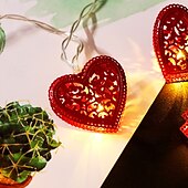 abordables Guirlandes lumineuses à piles-Guirlande lumineuse élégante pour réception de mariage, 1 pièce de 1,65 m à 10 LED, pour la Saint-Valentin, en fer, pour une demande en mariage, un festival, une atmosphère intérieure, une