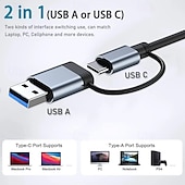 levne USB rozbočovače-usb hub dock 3.0 7 port usb 2.0 3.0 hub multi splitter adaptér otg typ c hub pro lenovo huawei xiaomi macbook hliníková slitina