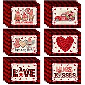 cheap Placemats &amp; Coasters &amp; Trivets-Valentine&#039;s Day Placemats Set of 4 Romantic and Decorative Table Mats Featuring Heart or Rose Patterns Durable and Heat-Resistant Perfect for Adding a Touch of Love to Your Dining Table Decor