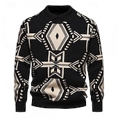 preiswerte Herrenpullover-Herren Pullover Strickpullover Gerippt Stricken Standard Strick Raute Kargen Modisch Basic Freizeitskleidung Verabredung Bekleidung Herbst Winter Schwarz Rote S M L