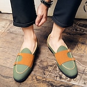 cheap Semi-Formal-Men&#039;s Loafers &amp; Slip-Ons Penny Loafers Suede Nylon Comfortable Slip Resistant Loafer Buckle White Green Color Block