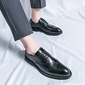 abordables Officiel-chaussures richelieu marron pour hommes avec bout d&#039;aile et semelle en caoutchouc - chaussures formelles classiques pour les affaires, le bureau et les événements spéciaux