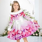 女子 3D バタフライ ドレス ピンク 長袖 3Dプリント 秋 冬 バケーション スポーツ 日常 かわいいスタイル カジュアル 美しい 子供 3〜12年 カジュアルドレス スイングドレス A ラインドレス 膝上 レギュラー お買い得  3D バタフライドレス-女子 3D バタフライ ドレス ピンク 長袖 3Dプリント 秋 冬 バケーション スポーツ 日常 かわいいスタイル カジュアル 美しい 子供 3〜12年 カジュアルドレス スイングドレス A ラインドレス 膝上 レギュラー