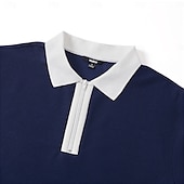billiga Herrars klassiska polo-Herr Våffelpikétröjor Quarter Zip Polo Utomhus Casual Fjärdedels blixtlås Långärmad Mode Modern Ensfärgat Stickat Vår &amp; Höst Standardpassform Marinblå Mörkgrön Orange Ljusgrå Våffelpikétröjor