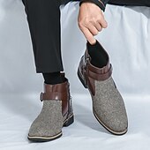 olcso Cowboy és nyugati csizma-férfi kordbársony és műbőr bokacsizma – stílusos barna és kék dizájn fém sas részlettel, nyugati cowboy ihletésű divat hétköznapi és hivatalos alkalmakra