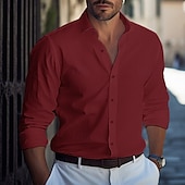 Męskie Koszula Koszule eleganckie Równina Ślub Biznes Jasnoniebieski Czarny Biały Czerwony Długi rękaw Klapa Wiosna i jesień Odzież tanie Koszule męskie-Męskie Koszula Koszule eleganckie Równina Ślub Biznes Jasnoniebieski Czarny Biały Czerwony Długi rękaw Klapa Wiosna i jesień Odzież