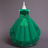 economico Vestiti per serate-Bambino Da ragazza Vestito da festa Tinta unica Senza maniche Prestazioni Compleanno Retato Bellissimo Dolce Poliestere Asimmetrico Vestito da festa Vestito svasato Abito linea A Estate 4-12 anni