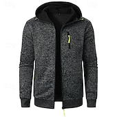 preiswerte Herren Strickjacke-Herren Strickjacke Kurzer Pullover Zip Pullover Reißverschluss Strickpullover Gerippt Stricken Standard Tasche Feste Farbe Mit Kapuze Modisch Klassisch Urlaub Freizeitskleidung Bekleidung Herbst