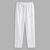 お買い得  スウェットパンツ-男性用 スウェットパンツ ジョガー ズボン プリーツパンツ ドローストリング 弾性ウエスト 平織り 履き心地よい 高通気性 全長 カジュアル 日常 祝日 スポーツ ファッション ブラック ホワイト マイクロエラスティック