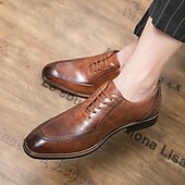 economico Formale-scarpe classiche da uomo in stile oxford marrone con dettagli brogue - eleganti calzature formali per lavoro ed eventi