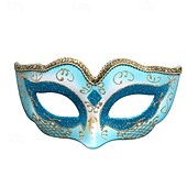 abordables Mascarilla-Arlequina Máscara de carnaval Máscara veneciana Colombina Adulto Mujer Media cara Fiesta Mascarada Carnaval de Venecia Víspera de Todos los Santos Carnaval Mardi Gras Disfraz de carnaval fácil