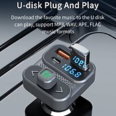 abordables Kits Bluetooth/mains libres pour voiture-nouveau chargeur de voiture à charge rapide pd 30w qc18w transmetteur fm à reconnexion automatique avec affichage u-disk kit voiture windows bc95