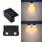 cheap Outdoor Wall Lights-4/8pcs Solar Powered Outdoor Wall Lights Garden Pathway Step Lights High-Efficiency Silicon Panels No Wiring Required Optical Control with Installation Hardware