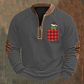 levne Základní mikiny_-Pánské Mikina Černá Bílá Rubínově červená Trávová zelená Šedá Poloviční zip Grafika Tisk Slátanina Denní Dovolená Jdeme ven Polyester Šik ven Na běžné nošení Podzim Zima Oblečení Mikiny s kapucí