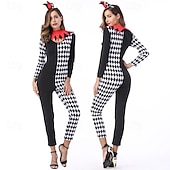 tanie Kostiumy damskie-cyrk Żartowniś Klaun Strój karnawałowy Kostium Kombinezon zentai Dla dorosłych Damskie Cosplay Spektakl Impreza Halloween Karnawał Mardi Gras Łatwy kostium karnawałowy