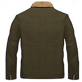 economico giacche e cappotti grafici da uomo-Per uomo Ricamato Giacca in Pile Giacca Cargo Cappotto Tattico Calore Termico Vintage Casual Sport all'Aperto Quotidiano Tasche Multiple Bottoni Davanti Autunno Inverno Collo ripiegato Manica Lunga
