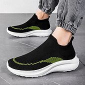 economico Sneakers da uomo-sneakers slip-on rosse leggere da uomo | tomaia in flyknit traspirante con suola comoda per attività casual e sportive