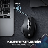 billige Mus-inphic f1 2,4g trådløs mus 500 mah ergonomisk oppladbar strømskjerm kontor hjemme stillegående bærbar stasjonær datamaskin universal