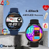 cheap Smart Wristbands-696 ZW60 Smart Watch 1.43 inch Smart Band Fitness Bracelet Bluetooth Pedometer Call Reminder Sleep Tracker Compatible with Android iOS Women Men Hands-Free Calls Message Reminder IPX-0 44mm Watch Case