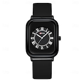 billiga Kvartsklockor-Dam Kvartsklockor Minimalistisk Mode Vardaglig klocka Armbandsur VATTENTÄT Världstid Dekorativ Läder Silikonrem Klocka