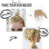 cheap Chignons-Messy Bun Hair Piece Scrunchie Extension Tousled Updo Wavy Curly Hairpieces Synthetic Chignon for Women Girls