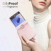 Недорогие Чехлы для Samsung-Чехол для телефона для Samsung Galaxy Z Flip 6 Z Flip 5 Задняя Обложка Кольцевой Застежка Ударопрочный Ретро PC