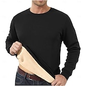 billiga fleece sweatshirts-Herr Tröja Sherpa linne Svart Gul Rubinrött Blå Grön Rund hals Slät Sport &amp; Utomhus Dagligen Helgdag Streetwear Häftig Ledigt Vinter Vår &amp; Höst Kläder Pull Tröjor