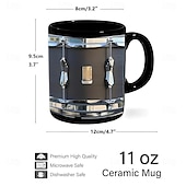 halpa Mukit ja kupit-musta vintage rumpumuki, hauskat rumpulahjat, joululahja rumpalille, rumpali kahvikuppi, rumpali isä, rumpaliveli rumpulahjat, rummut 11oz