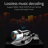 お買い得  車用Bluetoothキット/ハンズフリー-bc41 車用 mp3 プレーヤー 車載充電器、qc3.0 急速充電、カラフルなアンビエント ライト、FM トランスミッター、デュアル USB ポート