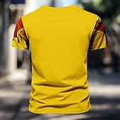 ieftine Tricouri 3D-Bărbați Desene Animate Monstru Tricou Manșon scurt Tricou Tipărire 3D Stil Nautic Cămașă Modă Îmbrăcăminte Atletică Stradă Sport exterior Zilnic Galben Vară Primăvară Îmbrăcăminte S M L XL XXL XXXL