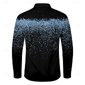 economico Camicie eleganti da uomo-Per uomo Gradiente A pois Camicia Camicie Camicia con bottoni Manica lunga Affari casual Scuola Formale Feste Primavera Autunno Collo ripiegabile Nero