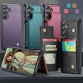 abordables Coques Samsung-téléphone Coque Pour S24 S24 Ultra Plus S24 FE S23 S22 S21 S20 Ultra Plus FE A55 A35 A25 A15 5G A54 A34 A14 A53 A33 A23 A13 S25 Ultra Coque Arriere Avec Support Fente pour carte Antichoc Rétro TPU PC