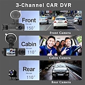 Χαμηλού Κόστους DVR Αυτοκινήτου-3 κανάλια wifi dash cam για αυτοκίνητα 2 ιντσών DVR αυτοκινήτου με κάμερα οπισθοπορείας 1080p εμπρός μέσα και πίσω κάμερα νυχτερινής όρασης