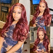 Недорогие Парики из натурального волоса на сетке спереди-32-дюймовый рыжевато-коричневый прямой парик из натуральных волос 13x4 с кружевной фронтальной частью, цветной бразильский прозрачный парик с кружевной фронтальной частью для женщин