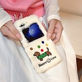 baratos Capa Samsung-telefone Capinha Para Z Flip 7 Z Virar 6 Z Flip 5 Z Flip 4 Z Flip 3 Capa traseira Antichoque Retro Felpudo