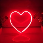 cheap Neon LED Lights-Pink Heart Neon Sign LED Light Battery Operated / USB Powered Table and Wall Decor Lamp for Dorm Girl&#039;s Room Mothers Day Valentine&#039;s Day Party Birthday Home Christmas Decoration
