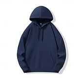 cheap Men&#039;s Elite Hoodies &amp; Sweatshirts-Men&#039;s Hoodie Black White Navy Blue Hooded Plain Pocket Christmas Gifts Work Sports &amp; Outdoor Active Cool Basic Fall Winter Clothing Apparel Hoodies Sweatshirts  Long Sleeve