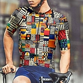 abordables Maillots pour hommes-Homme Maillot Velo Cyclisme Manche Courte Cyclisme Tee-shirt Maillot avec 3 poches arrière VTT Vélo tout terrain Respirable Séchage rapide Conception anatomique Mèche Rouge vin Rouge Bleu Bloc de