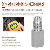 economico Attrezzi per riparazione auto-Adattatore filettato per sensore di ossigeno m18x1,5 in acciaio inox, distanziale di estensione per emulatore di convertitore mini catalizzatore universale