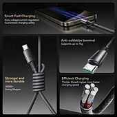 お買い得  スマホケーブル-1パック Joyroom マルチ充電ケーブル 60W 3.9フィート USBCからUSBC/ Lightning USBAからUSBC/ Lightning 3 A 急速充電 ナイロン編組 用途 マックブック iPad サムスン 携帯電話アクセサリー